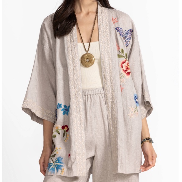 NWT Johnny Was NICOLETTE LiNEN KIMONO Size US XL - Picture 1 of 9